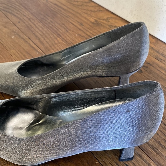 Vtg Stuart Weitzman silver block‎ heel - Picture 8 of 9